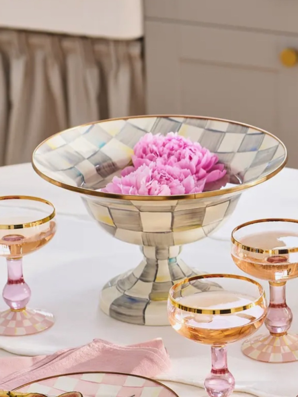 MACKENZIE-CHILDS Enamel Compote bowl, Large, Sterling Check